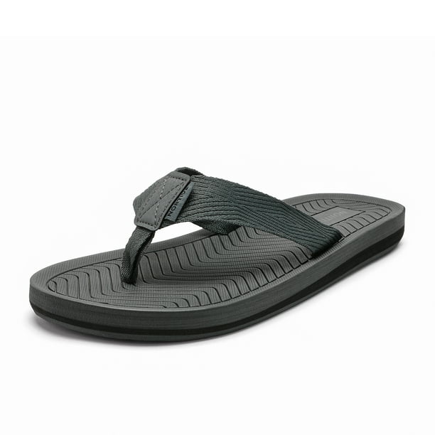 NEW Mens Flip Flops Size Medium 8-9 Black Blue Sandals Cloth Straps Pool Beach
